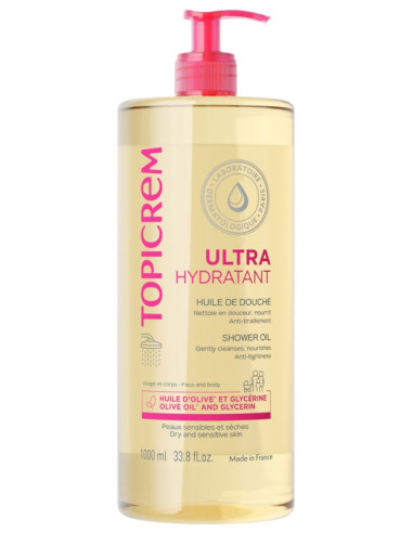 Topicrem Ultra-Hydratant Huile de Douche - 1 Litre