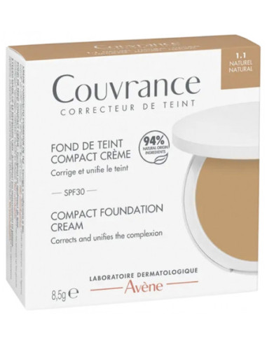 Avène Couvrance Fond de Teint Compact SPF30 - Teinte : 1.1 Naturel - 8.5g