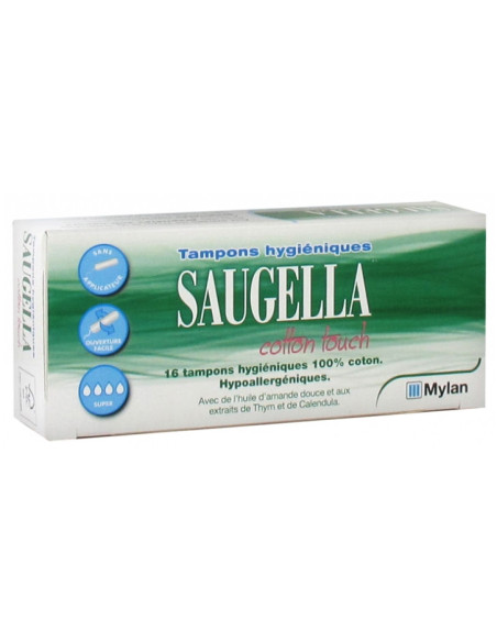Saugella Cotton Touch - 16 Tampons Hygiéniques Super