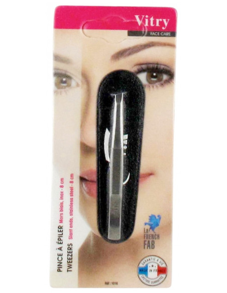 Vitry Face Care Pince à Épiler Mors Biais Inox - 8 cm