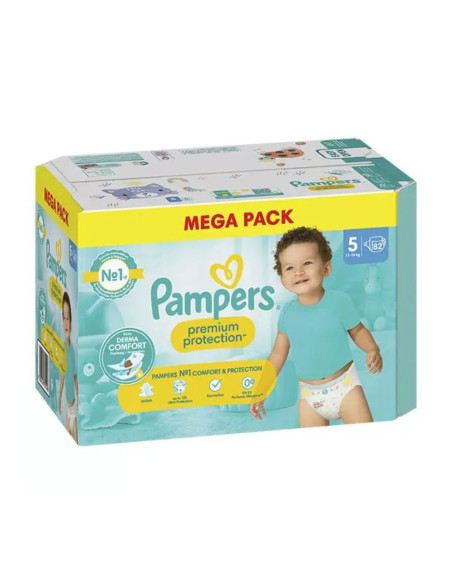 Pampers Premium Protection 82 Couches - Taille 5 (11-16 kg)
