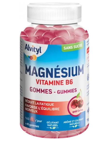 Alvityl Magnésium Vitamine B6 Cerise - 45 Gummies