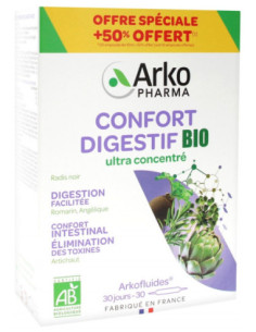 Arkopharma Arkofluides Confort Digestif Bio - 20 Ampoules + 10 Ampoules Offertes