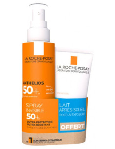 La Roche-Posay Anthelios Spray Invisible SPF50+ Avec Parfum 200 ml + Post-UV Exposure Lait Après-Soleil 75 ml Offert