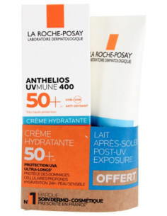 La Roche-Posay Anthelios UVmune 400 Crème Hydratante SPF50+ 50 ml + Anthelios Post-UV Exposure Lait Après-Soleil 75 ml Offert