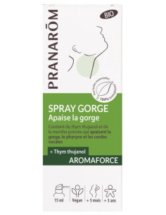 Pranarôm Aromaforce Spray Gorge Apaise la Gorge Bio - 15 ml