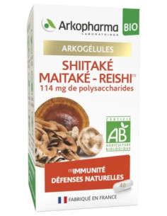 Arkopharma Arkogélules Shiitaké Maitaké-Reishi Bio - 40 Gélules