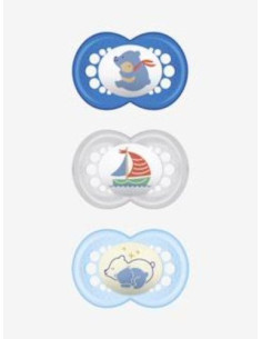 MAM Sucette Original à partir de 18 mois Bleu - Lot de 3 - Silicone