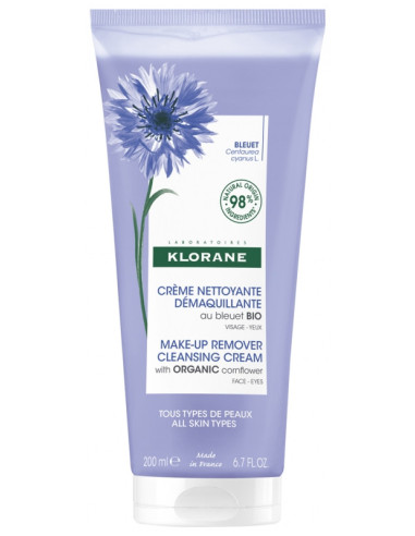 Klorane Crème Nettoyante Démaquillante au Bleuet Bio - 200ml