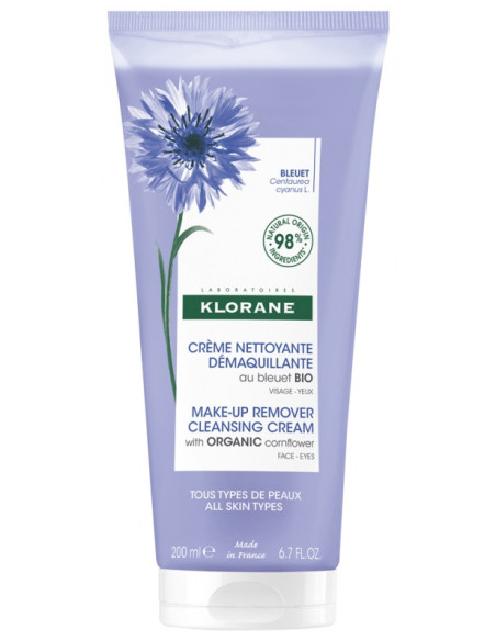 Klorane Crème Nettoyante Démaquillante au Bleuet Bio - 200ml