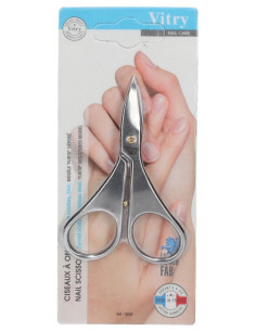 Vitry Ciseaux à Ongles Lames Courbes Inox Furtif