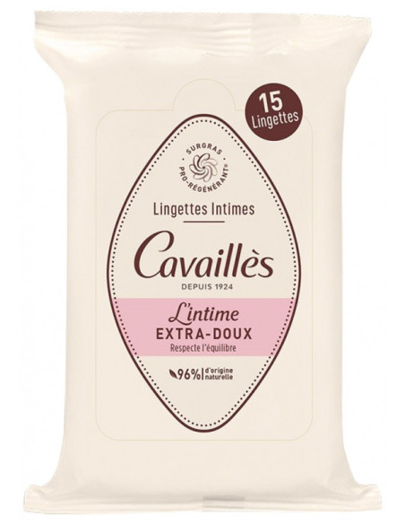 Cavaillès Lingettes Intimes Extra-Doux 15 lingettes