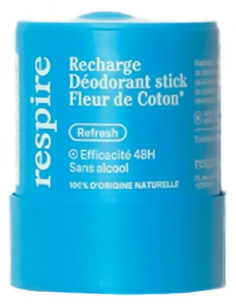 Respire Déodorant Stick Fleur de Coton Recharge Bio - 50 g