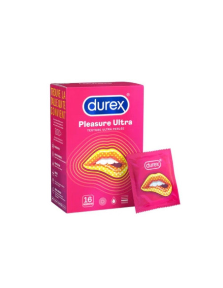 Durex Pleasure Ultra - 16 préservatifs perlés