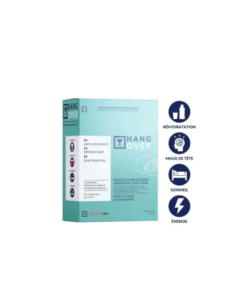 Hedonist Labs Hang-Over Citron-Gingembre - 20 comprimés