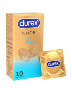 Durex NUDE - Préservatifs XL Lubrifiés - 10 Unités