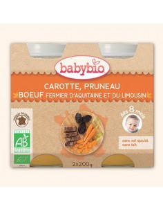 Petit pot Menu - Carotte, Pruneau, Boeuf fermier...