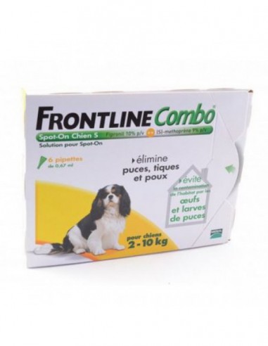 Antiparasitaire Frontline combo pour chien de petite taille  - 6 pipettes