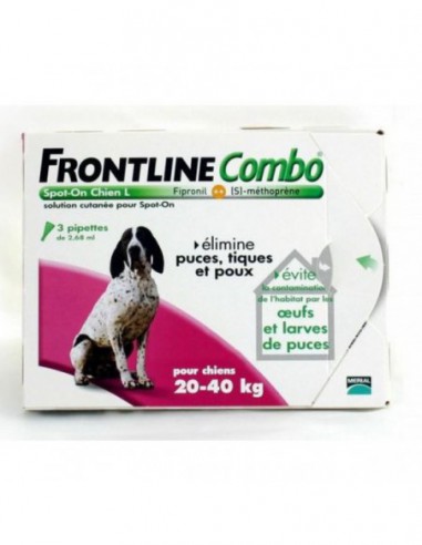 Antiparasitaire Frontline combo pour chien de grande taille - 6 pipettes