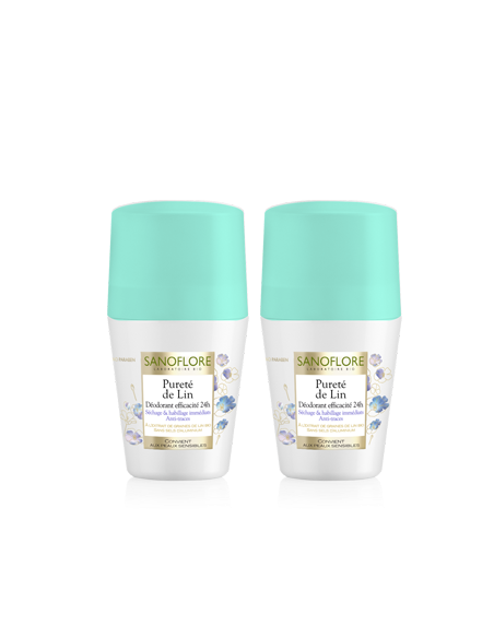 Déodorant Roll On 24H Pureté de Lin Duo - 2x50ml