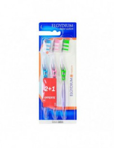 Elgydium Brosse à Dents Inter-Active Médium - 3 unités