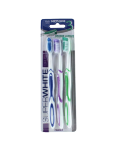 Brosse à dents SUPERWHITE BRUSH 3 medium - 3 unités