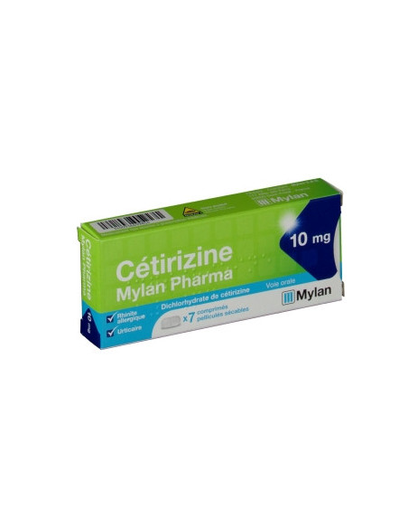 CETIRIZINE MYLAN PHARMA  10mg, comprimé pelliculé sécable - 7 comprimés