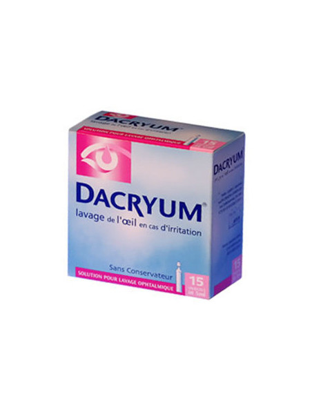 DACRYUM, solution pour lavage ophtalmique en récipient unidose - 15 unidoses