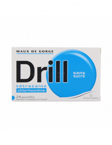 DRILL SANS SUCRE, pastille édulcoré à l'aspartam et à l'isomalt - 24 pastilles