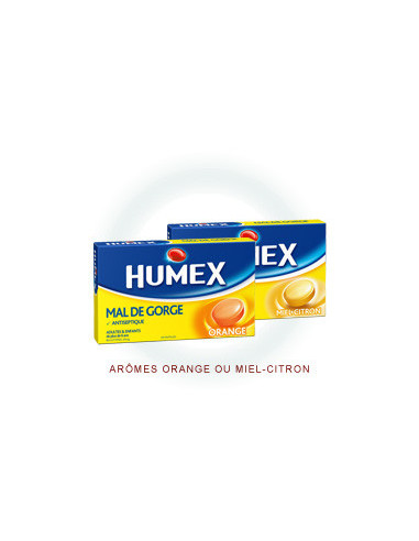 HUMEX MAL DE GORGE MIEL CITRON 20 mg, pastille - 24 pastilles