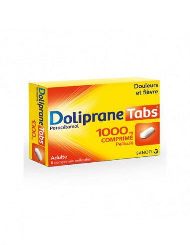 DOLIPRANETABS 1000 mg - 8 comprimés pelliculés