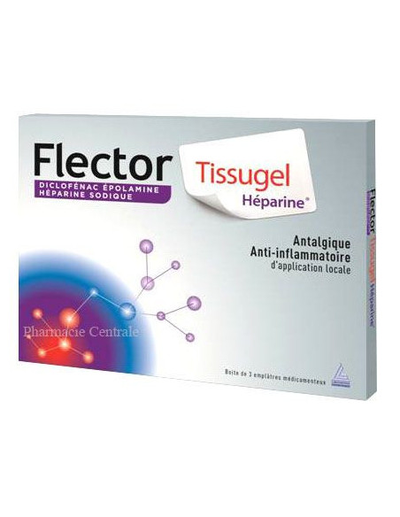 FLECTOR TISSUGEL HEPARINE 1 g/40 000 UI pour 100 g - 3 emplâtres
