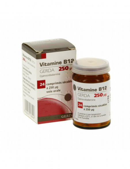 VITAMINE B12 GERDA 250 microgrammes, comprimé sécable - 24 comprimés