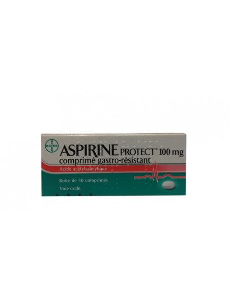 ASPIRINE PROTECT 100 mg, comprimé gastro-résistant  Acide acétylsalicylique - 30 comprimés