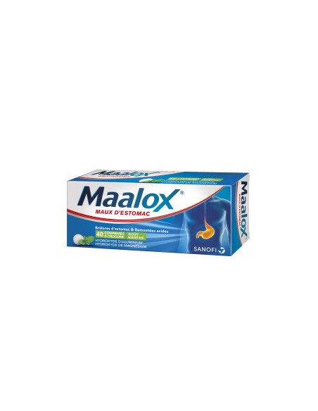 MAALOX MAUX D'ESTOMAC , comprimé à croquer - 40 comprimés