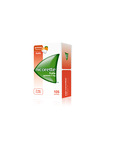 NICORETTE FRUITS 2 mg SANS SUCRE, gomme à...