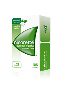 NICORETTE MENTHE FRAICHE 2 mg SANS SUCRE, gomme à mâcher...