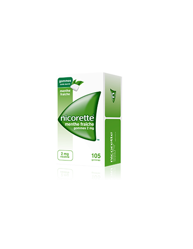 NICORETTE MENTHE FRAICHE 2 mg SANS SUCRE, gomme...