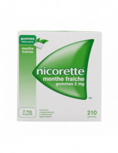 NICORETTE MENTHE FRAICHE 2 mg SANS SUCRE, gomme à mâcher...