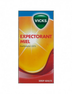 VICKS EXPECTORANT GUAIFENESINE 1,33 % ADULTES MIEL, sirop...