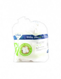 Stérilux Soin 180 Rectangles de Coton Bio - 8x10cm