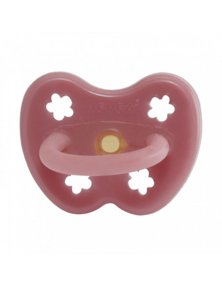 HÉVÉA Sucette Caoutchouc Naturel Round Rose - De 3 à 36 mois