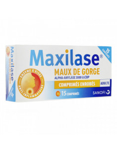 MAXILASE MAUX DE GORGE ALPHA-AMYLASE 3000 U. CEIP, 30...