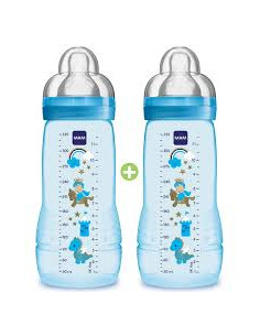 Biberon 2ème âge Bleu - 2x330 ml