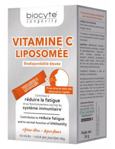Biocyte Longevity Vitamine C Liposomée - 10 Sticks