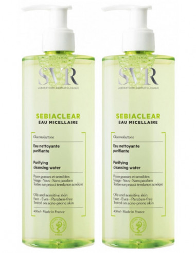 SVR Sebiaclear Eau Micellaire - Lot de 2 x 400 ml