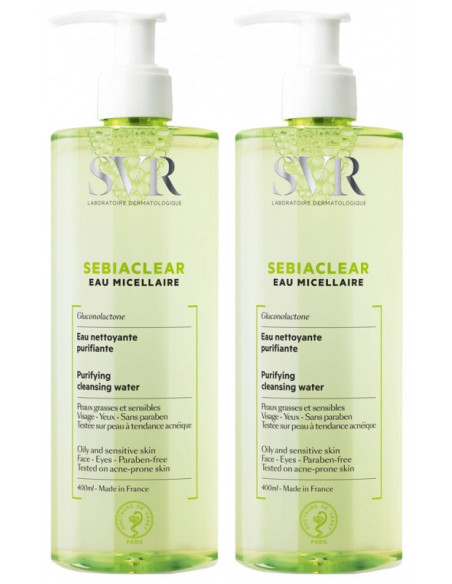 SVR Sebiaclear Eau Micellaire - Lot de 2 x 400 ml