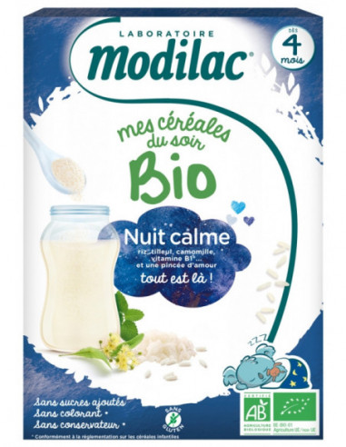Modilac Mes Céréales du Soir Bio Dès 4 Mois Nuit Calme - 250g