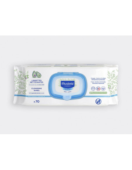 Mustela Lingettes Nettoyantes à l'Avocat - 70 lingettes