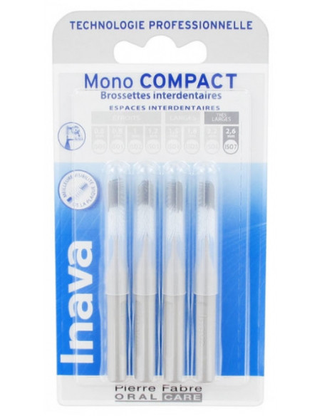 Inava Mono Compact - 4 brossettes interdentaires